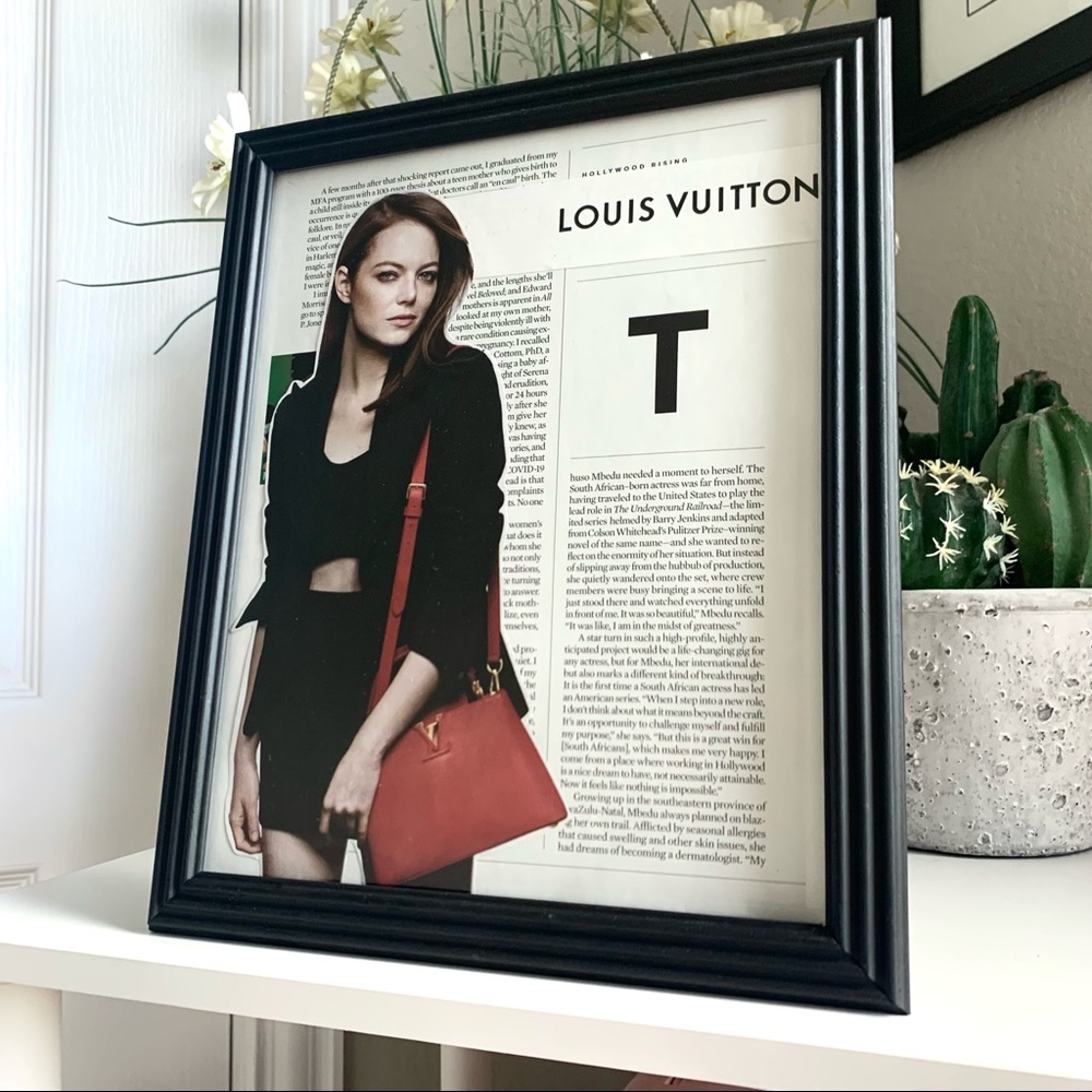 Emma Stone Louis Vuitton Collage Wall Art Designer Handbag Editorial Decor